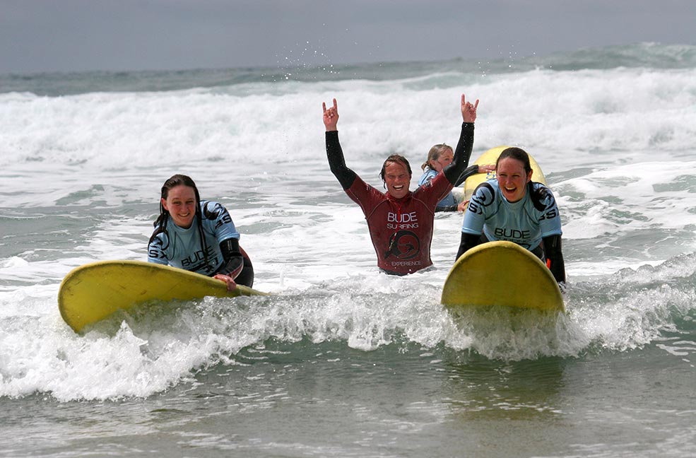 Learning to surf in Cornwall 