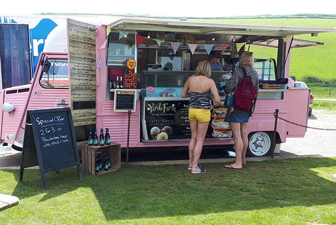 The Gastrobus is a cool, festival-feel place to get snacks while out exploring south Devon.