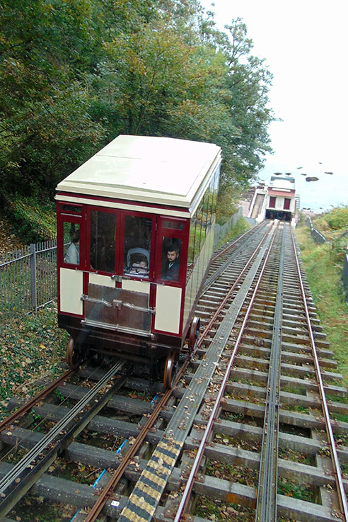 The funicular railway is the best way to get down to Oddicombe beach.