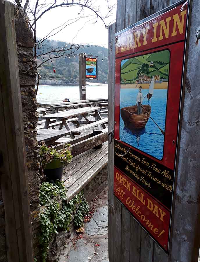 The Ferry Inn is tucked away by the riverside in Salcombe.