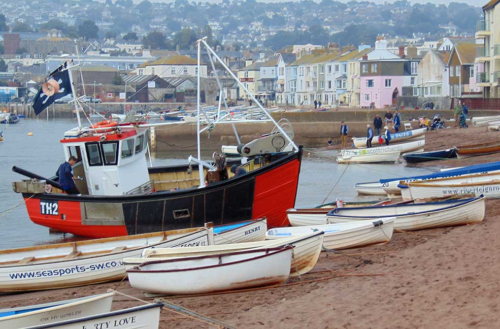 Teignmouth beach boats