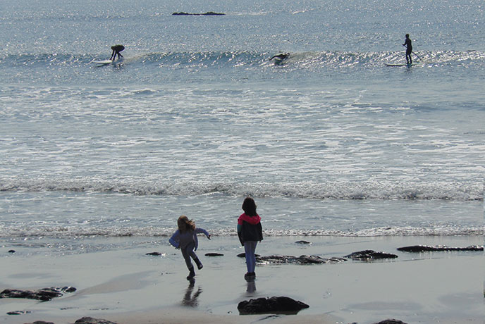 Looking out to sea on Wembury beach in south Devon.