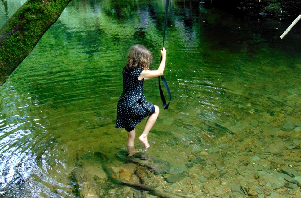 Wild swim rope swing