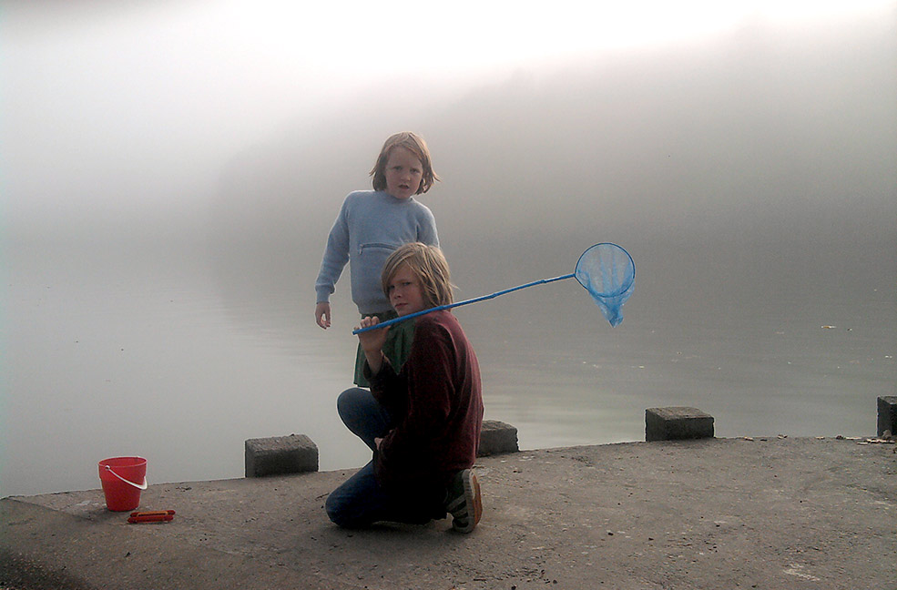 Harbour wall crabbing