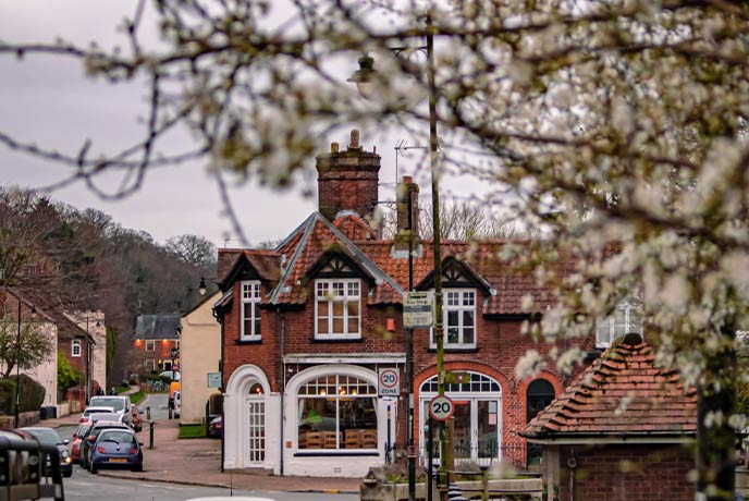 The beautiful red-bricked exterior of River Green Restaurant in Norfolk