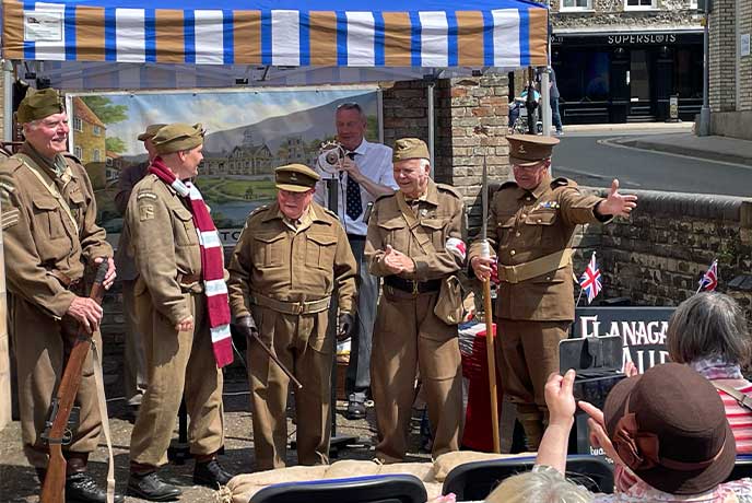 The actors from Dad's Army attending an event at The Dad's Army Museum in Norfolk