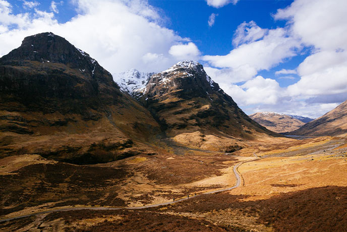 The incredible valley of Glen Coe in the Scottish Highlands