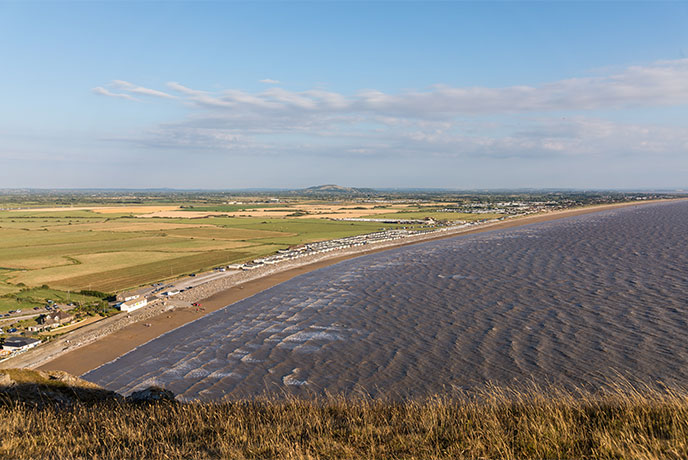 Looking out over the headland at Brean Beach