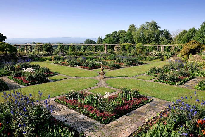 The pretty, geometric gardens at Hestercombe Gardens in Somerset