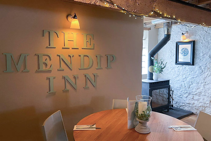 The dining room at The Mendip Inn in Somerset