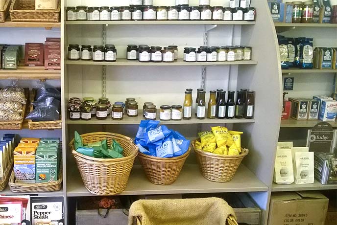 A selection of food on display at Hector's Farm Shop in Somerset