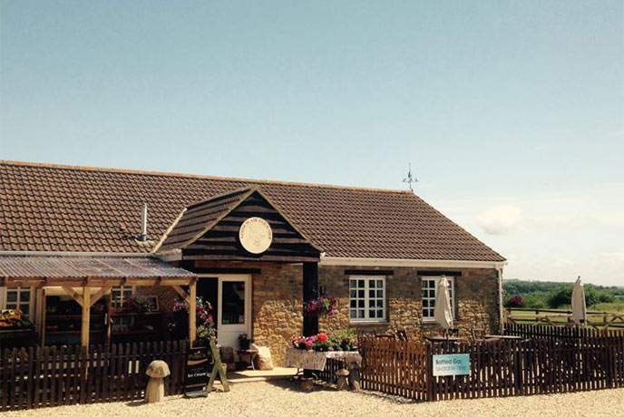 The traditional exterior of Goose Slade Farm shop in Somerset