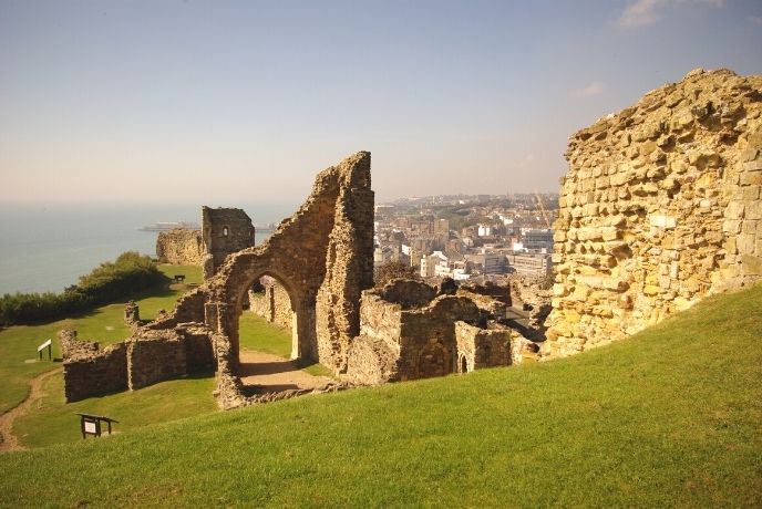 The ruins of Hastings Castle