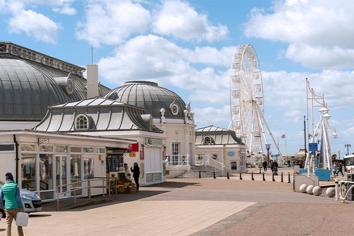Worthing Pier with a Ferris Wheel in the background