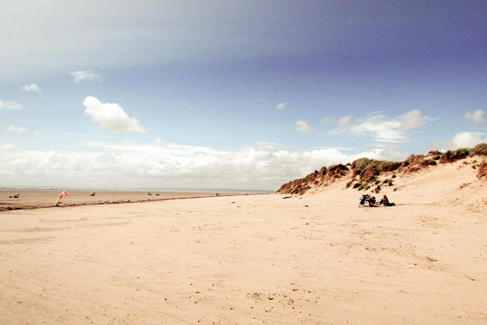 The golden sands at Cefn Sidan beach in Wales