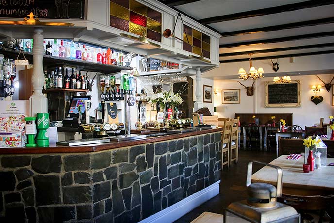 A cosy stone bar at The Brewery Inn in Pembrokeshire