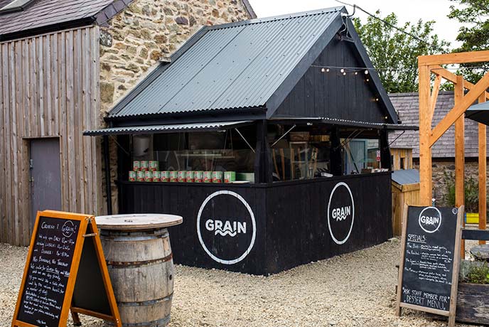 The outdoor bar and eatery at Grain in Wales