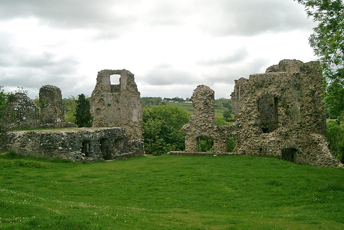 The historic ruins of Narberth Castle in Pembrokeshire