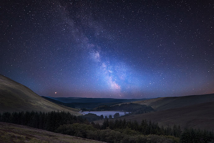 The Milky Way above the Brecon Beacons