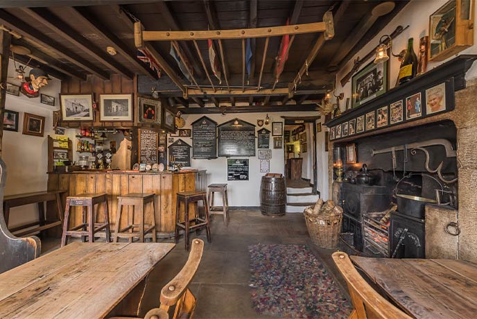 The traditional and cosy bar area at The Craven Arms in Yorkshire