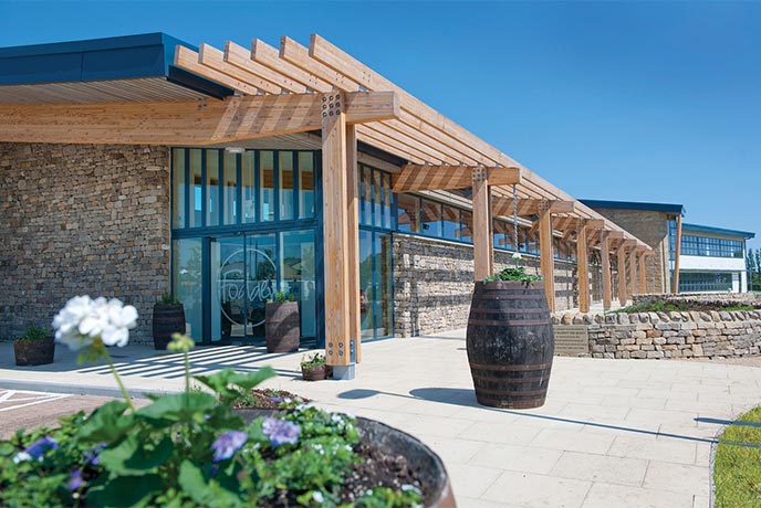 The beautiful, modern exterior of Fodder Farm Shop in Yorkshire