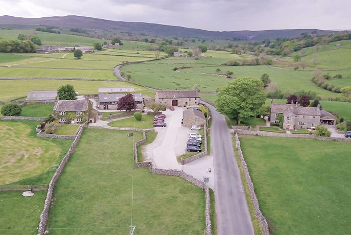 A bird's eye view of Town End Farm Shop & Tearoom in Yorkshire