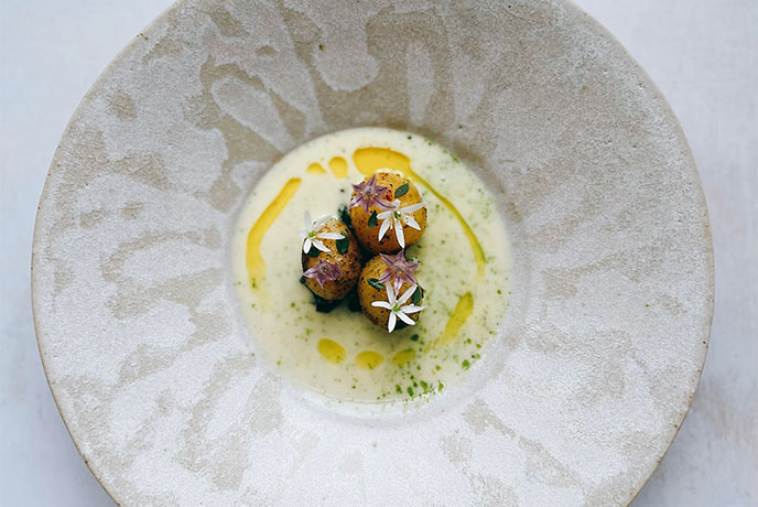 A beautifully presented dish at Michelin-starred Roots in Yorkshire