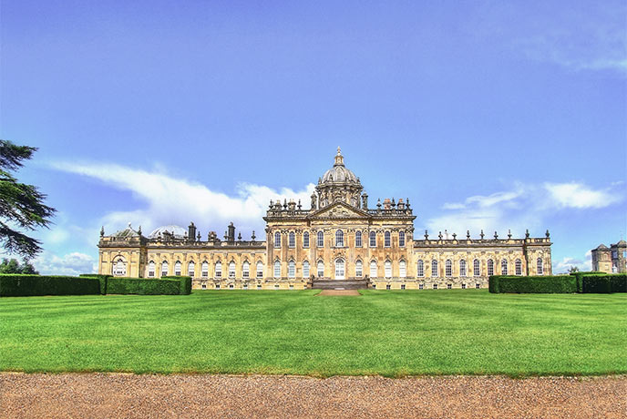 The impressive exterior of Castle Howard in Yorkshire