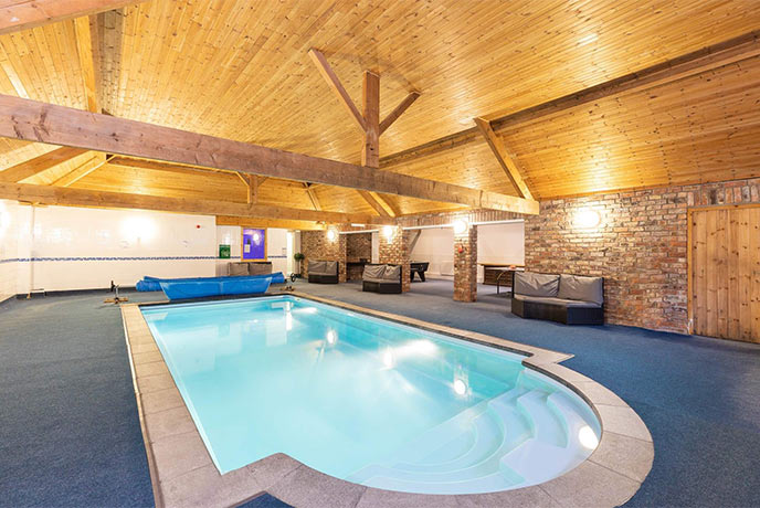 The indoor swimming pool at Birdforth Hall Cottage in Yorkshire
