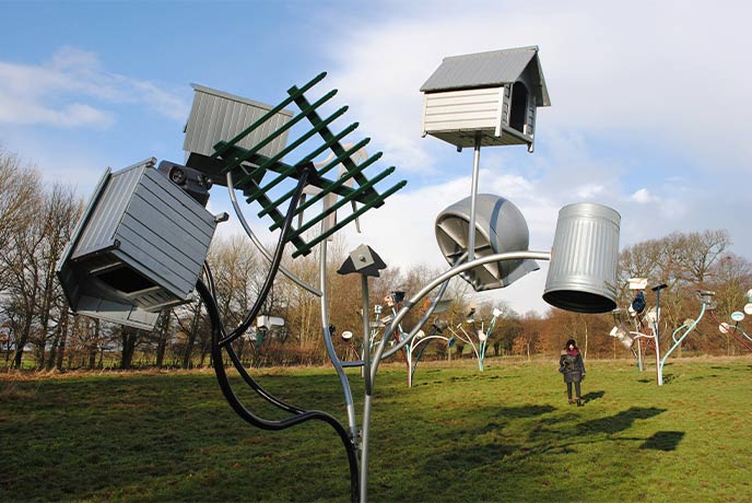 A giant metal sculpture at the Yorkshire Sculpture Park