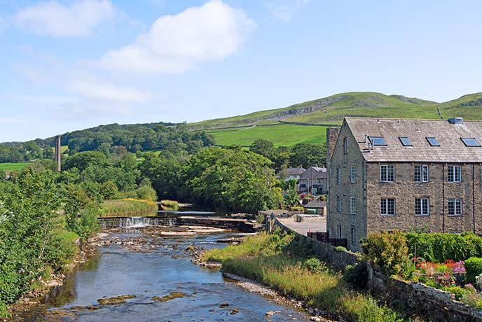 A pretty river running through Settle in Yorkshire